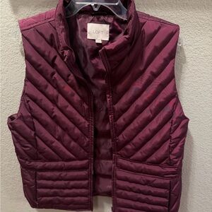 LOFT Deep Purple Quilted Vest